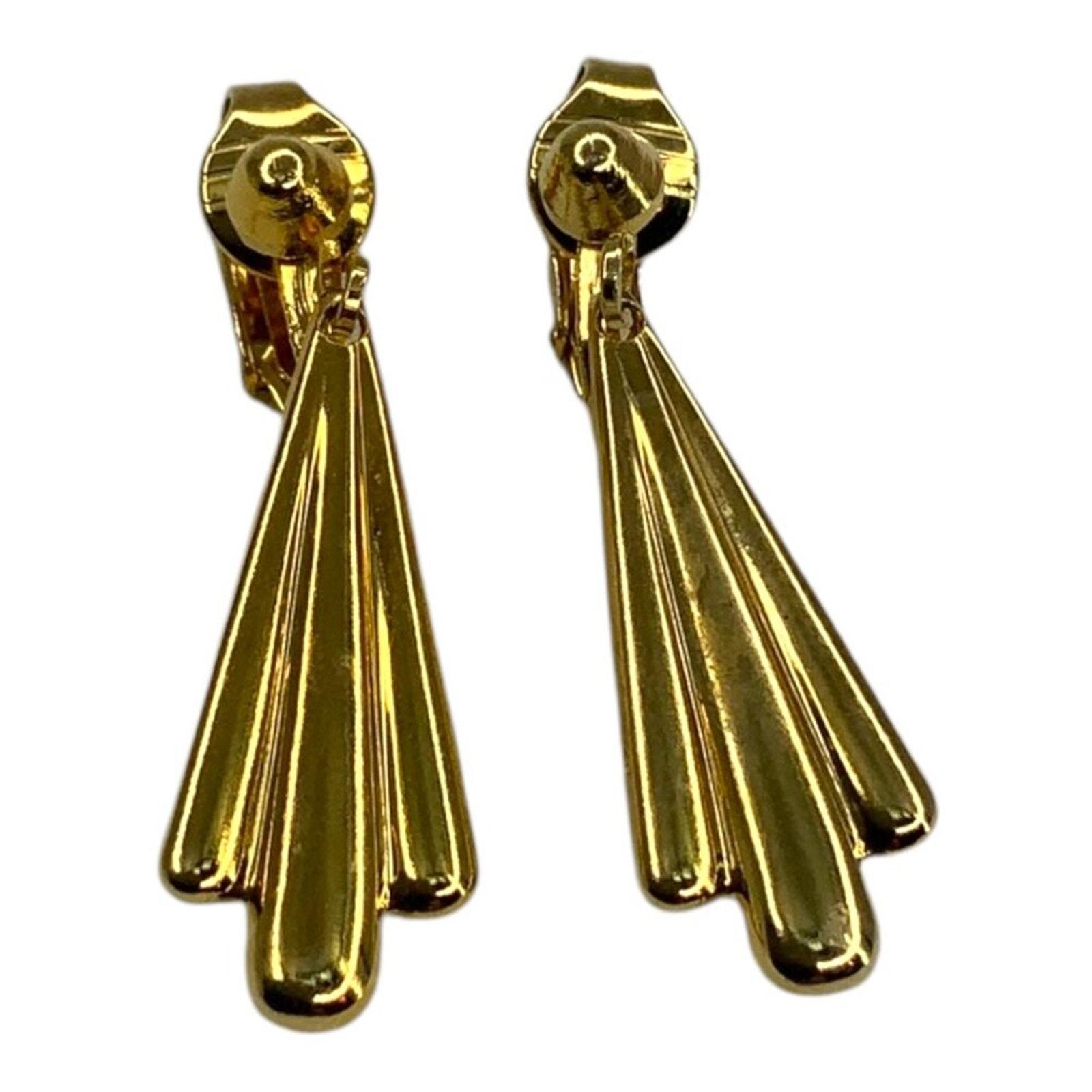 Boucles D'oreilles Vintage Clips Art Déco - Occasion, Sans Marque