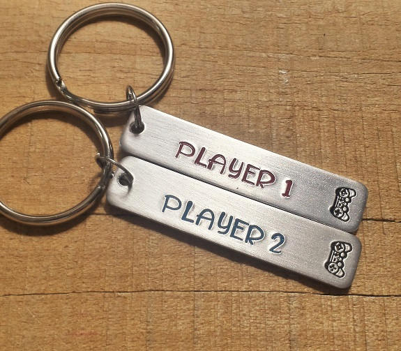 Player 1 Player 2 Keychains Gifts for Gamers Video Game Key Etsy