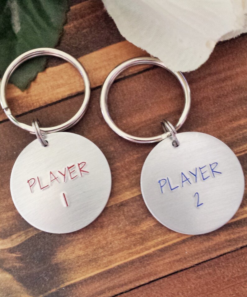 Player 1 Player 2 Keychains Gifts for Gamers Video Game Key Etsy