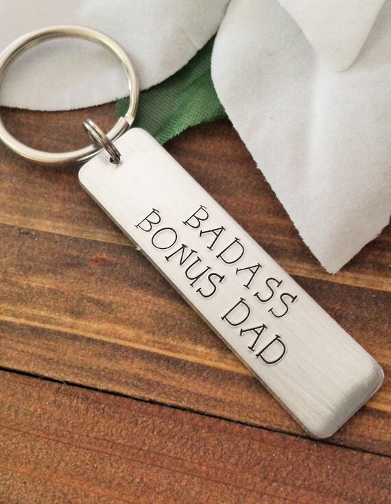 Badass Bonus Dad Step Dad Keychain Gift Step Dad Christmas Etsy