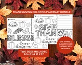 Thanksgiving Coloring Placemat Bundle β Kids Activity Mats (Digital Download)