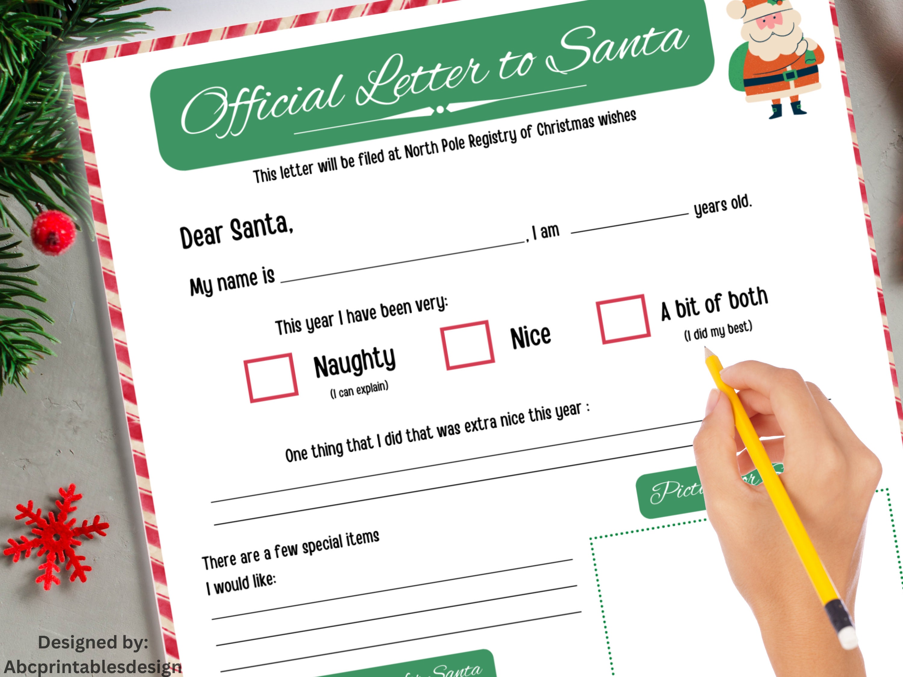 Printable Letter to Santa Kids Activity - Festive Holiday Fun for ...