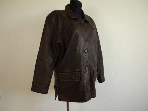 Vintage lederen jas bruin womens Pilot jas, KAVERI kledingstuk grootte M Eur 36, ons 6 Uk 8 gemaakt in India verdrietig lederen bomber jas Vintage lederen jas bruin womens Pilot jas, KAVERI kledingstuk grootte M Eur 36, ons 6 Uk 8 gemaakt in India verdrietig lederen bomber jas