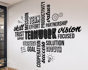 BIG OFFICE Wall Vinyl Decal TEAMWORK, motivational, inspirational, values