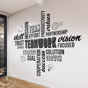 BIG OFFICE Wall Vinyl Decal TEAMWORK, motivational, inspirational, values