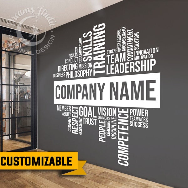 BIG CUSTOMIZABLE OFFICE Wall Vinyl Decal  motivational, inspirational