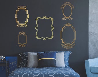 5x BIG Wall Vinyl Decals  Decorative Vintage Frames