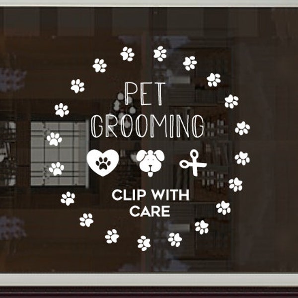 Dog Grooming Window Sign Etsy
