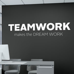 BIG OFFICE Wall Vinyl Decal teamwork Makes the Dream - Etsy
