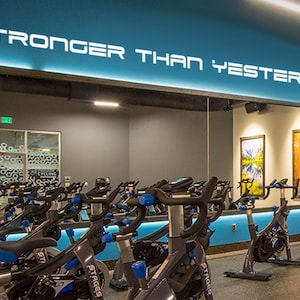 BIG GYM Wall Vinyl Decal &quot;Stronger than yesterday&quot; motivational, inspirational quote, exercise, lift, weights, health