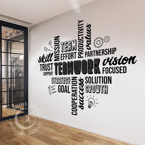 BIG CUSTOMIZABLE OFFICE Wall Vinyl Decal Motivational Etsy UK