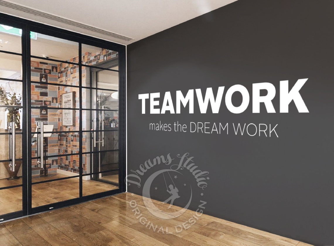 BIG OFFICE Wall Vinyl Decal teamwork Makes the Dream - Etsy