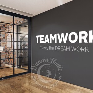 BIG OFFICE Wall Vinyl Decal teamwork Makes the Dream - Etsy