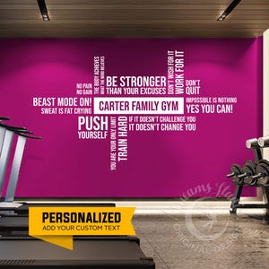 CUSTOMIZABLE decal for your gym, home gym, workout decal, motivational and inspirational fitness quotes, healthy lifestyle