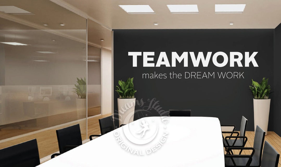 BIG OFFICE Wall Vinyl Decal teamwork Makes the Dream - Etsy