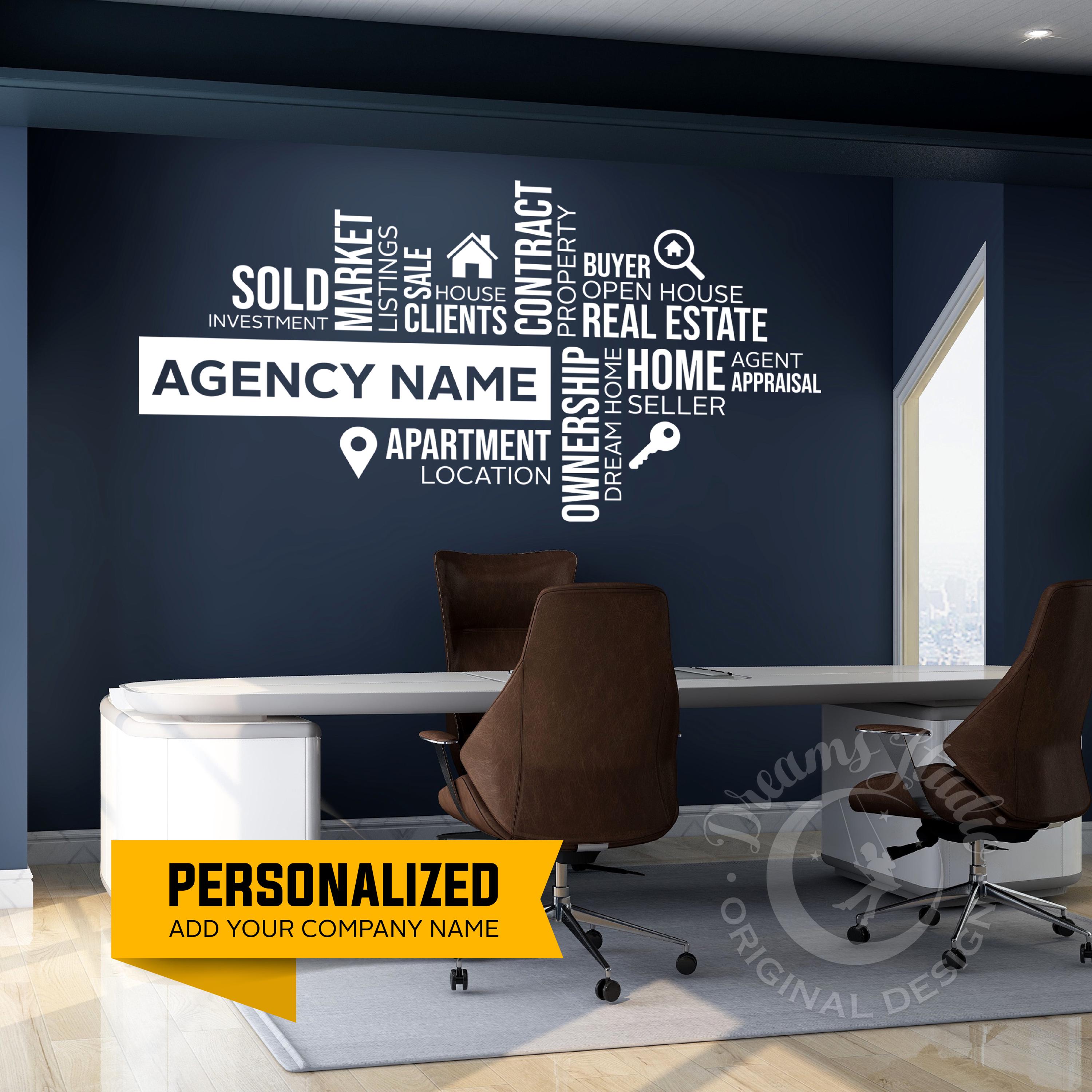 Real Estate Word Cloud Vinyl Wall Decal: Customizable Office Decor - Etsy