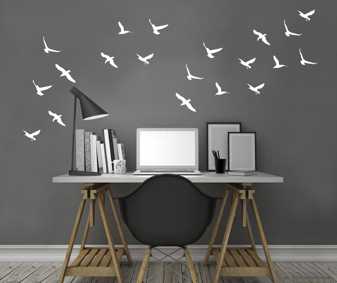 Wall Vinyl Decal Flying Birds - Etsy