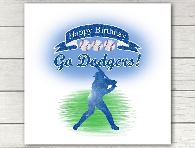 Birthday Card Dodgers, Word Search, Trivia, Fun, Game, Baseball, Sports ...