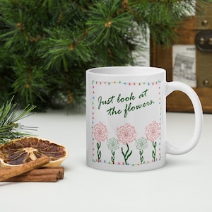 Just look at the flowers - Christmas mug, Carol, Lizzie, Mika, Walking Dead