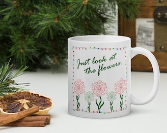Just look at the flowers - Christmas mug, Carol, Lizzie, Mika, Walking Dead