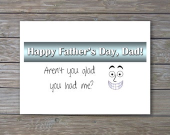 Printable Father's Day Card, Dad, Daddy, Happy Father's Day, PDF, Instant Download, 5x7 card, DIY Digital Download, love