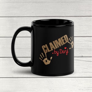 CLAIMED by Daryl, The Walking Dead, TWD, black glossy mug, 11 oz (HAND wash only)