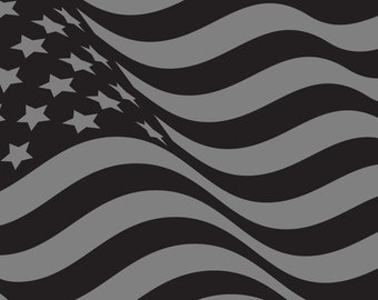 Matte Black US America American Flag Sticker Window Sticker Decal