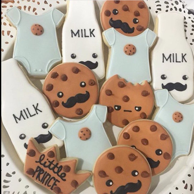 1 Dozen Milk And Cookies Baby Shower Birthday Cookies 1 Dozen Milk And Cookies Baby Shower Birthday Cookies