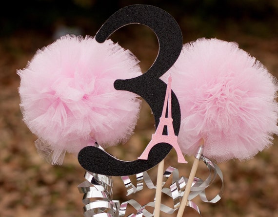 Paris Party Pink Black And Silver Eiffel Tower Centerpiece Etsy