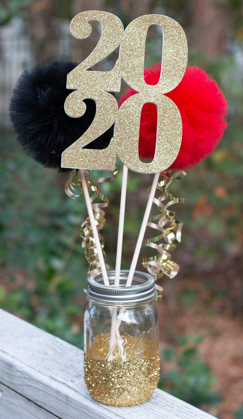 Graduation Party Decorations Class of 2020 Centerpiece Table Decoration Pom Pom Wands You Choose Colors
