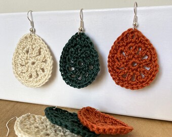 Drop shaped crochet earrings
