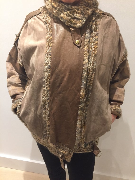 Leather, suede and wool jacket.