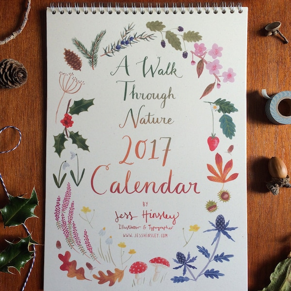 2017 Nature Wall Calendar, Printed on Recycled Paper