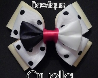 Cruella De Vil Inspired Bow