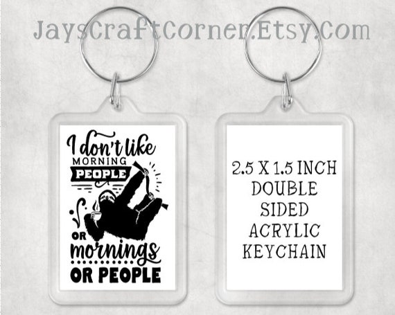 Lazy Funny I Don't Like Morning People Keyring Key Chain Lazy Funny I Don't Like Morning People Keyring Key Chain