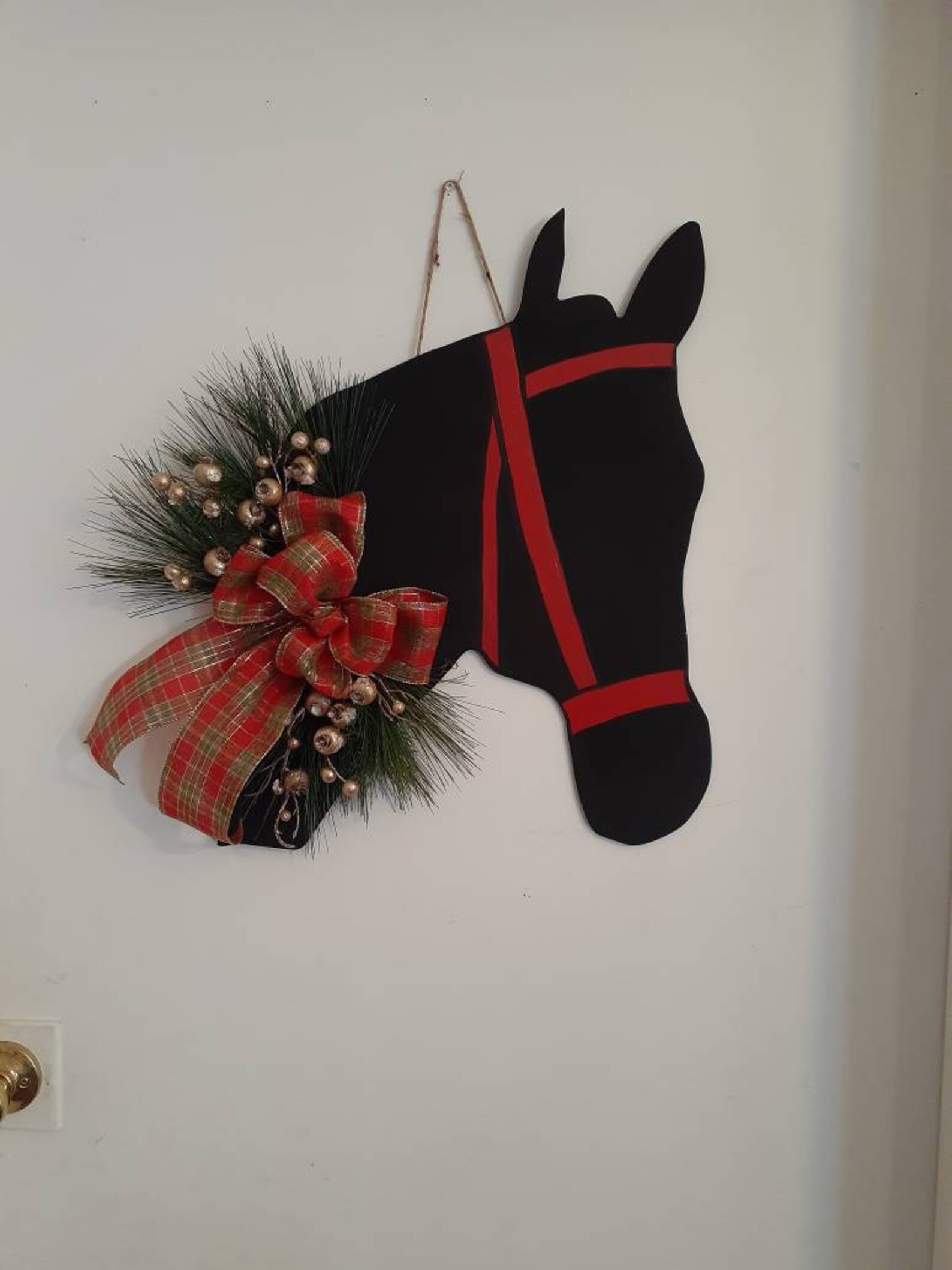 Horse head door hangerhorse head silhouette christmas horse Etsy