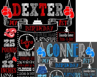 Boxing birthday, boxer birthday, boxer 1st birthday board, boxing birthday party decor, boxing decorations, boxing signs, BRDSPT07