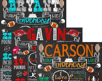 football birthday, ANY AGE, football party decor, football 1st birthday board, football party sign, football bday party decor