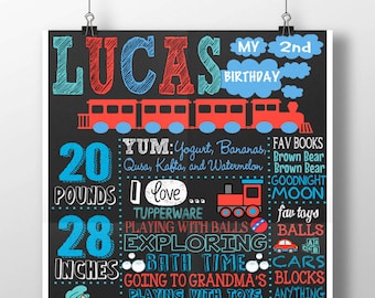 Train Birthday Party Themed Chalkboard for any age party All Aboard train themed party Choo Choo Train, unique train bday party ID# BRDAUT04