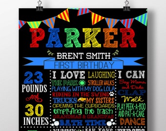 primary color 1st birthday, colorful 1st birthday board, boys colorful birthday, primary birthday party decor, boys 1st birthday BRDFLG04