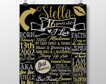 16th birthday board, unique 16th birthday decorations, 16 candles decor, her 16th birthday party, girls 16th birthday party sign, diy 16th