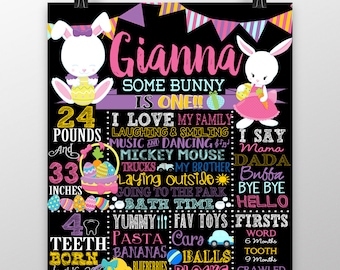 Easter 1st birthday, easter birthday decor, some bunny is one, our little bunny is one, girls easter birthday ideas, custom easter BRDHDY12