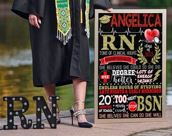 Registered Nurse Graduate Gifts, Nurse Graduation Photoshoot Signs and Prop, Personalized Nurse Sign, RN, LPN, BSN Nurse Gift 2026 Graduate