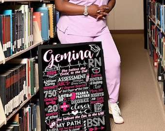 Registered Nurse Graduation Party Decorations, RN Graduate Gift Ideas, BSN Graduation Gifs for Woman, Nurse Graduation Photoshoot Sign Props