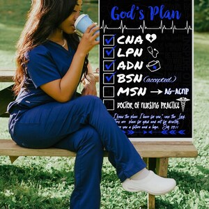 SBAR Sign for Nursing Student Gifts and Graduation Decor, God's Plan Nurse Photoshoot Sign, Calling the Shots, RN, LPN Grad Gifts + Signs