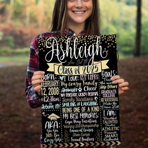 Graduation sign, class of 2025 graduation party sign, girls graduation sign, Grad Boards, Daughters Grad Gift Ideas, Personalized Graduate