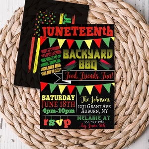 Junteenth einladen Digital, Junteenth Einladungen Printables, Junteenth einladen Download-Datei personalisiert, Sommer 2025 Unabhängigkeitstag