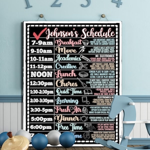 Daily Routine For Kids, Personalized Daily Schedule For Kids, Chore Chart, Visual Daily Routine Chart, Printable Daily Schedule Child