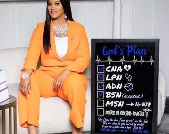 SBAR Sign for Nursing Student Gifts and Graduation Decor, God&#39;s Plan Nurse Photoshoot Sign, Calling the Shots, RN, LPN Grad Gifts + Signs