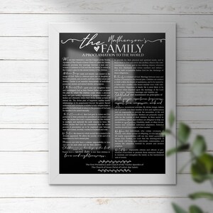 Family Proclamation Sign Printable, A Proclamation To The World Sign, The Family Sign Personalized, LDS Decor, LDS Gifts, LDS Wedding Idea